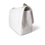 White Caviar Quilted Jumbo Classic Flap Light Gold Hardware - Image 6