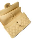 21C Yellow Lambskin Quilted Classic Flap Small Light Gold Hardware - Image 9