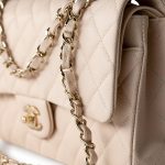 20C Light Beige Caviar Quilted Classic Flap Medium Light Gold Hardware - Image 2