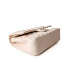 20C Light Beige Caviar Quilted Classic Flap Medium Light Gold Hardware - Image 9