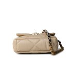 21B Beige Lambskin Quilted 19 Flap Small Mixed Hardware - Image 2
