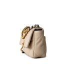 21B Beige Lambskin Quilted 19 Flap Small Mixed Hardware - Image 4