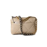 21B Beige Lambskin Quilted 19 Flap Small Mixed Hardware - Image 6