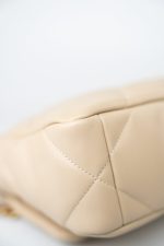 22S Beige Lambskin Quilted Small 19 Flap Mixed Hardware - Image 15