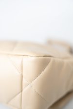22S Beige Lambskin Quilted Small 19 Flap Mixed Hardware - Image 7