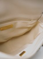22S Beige Lambskin Quilted Small 19 Flap Mixed Hardware - Image 14