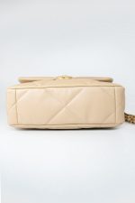 22S Beige Lambskin Quilted Small 19 Flap Mixed Hardware - Image 16