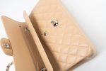 Beige Clair Caviar Quilted Classic Flap Medium Silver Hardware - Image 11