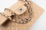 Beige Clair Caviar Quilted Classic Flap Medium Silver Hardware - Image 18