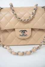 Beige Clair Caviar Quilted Classic Flap Small Silver Hardware - Image 11