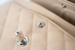 Beige Clair Caviar Quilted Classic Flap Small Silver Hardware - Image 16