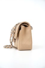 Beige Clair Caviar Quilted Classic Flap Small Silver Hardware - Image 7