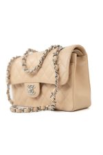 Beige Clair Caviar Quilted Classic Flap Small Silver Hardware - Image 2