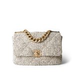 Oreo Tweed Quilted Medium/Large 19 Flap Mixed Hardware - Image 2
