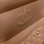 Dark Beige Lambskin Quilted Medium Classic Flap - Image 3