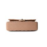 Dark Beige Lambskin Quilted Medium Classic Flap - Image 5