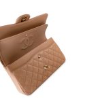 Dark Beige Lambskin Quilted Medium Classic Flap - Image 10