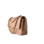 Dark Beige Lambskin Quilted Medium Classic Flap - Image 12