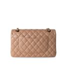Dark Beige Lambskin Quilted Medium Classic Flap - Image 7