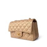 15C Gold Caviar Quilted Mini Rectangular Flap Antique Gold Hardware - Image 3