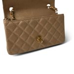 15C Gold Caviar Quilted Mini Rectangular Flap Antique Gold Hardware - Image 10