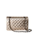 Gold Metallic Lambskin Quilted Classic Flap Medium Gold / Black - Image 9