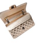 Gold Metallic Lambskin Quilted Classic Flap Medium Gold / Black - Image 6