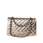 Gold Metallic Lambskin Quilted Classic Flap Medium Gold / Black - Image 7