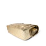 Metallic Hammered Gold Calfskin Quilted Small Double Flap Gold/Black - Image 11