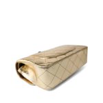 Metallic Hammered Gold Calfskin Quilted Small Double Flap Gold/Black - Image 12