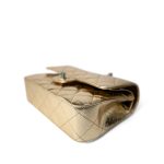 Metallic Hammered Gold Calfskin Quilted Small Double Flap Gold/Black - Image 6