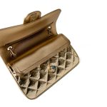 Metallic Hammered Gold Calfskin Quilted Small Double Flap Gold/Black - Image 13