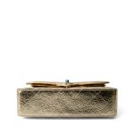 Metallic Hammered Gold Calfskin Quilted Small Double Flap Gold/Black - Image 4