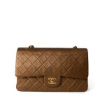 Vintage Gold Lambskin Quilted Classic Flap Medium Gold Hardware - Image 2