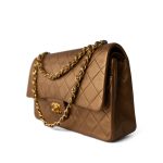 Vintage Gold Lambskin Quilted Classic Flap Medium Gold Hardware - Image 3