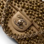 Gold Lambskin Pearly Wallet On Chain Flap Bag - Image 9