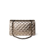 Gold Metallic Lambskin Quilted Classic Flap Medium Gold / Black - Image 4