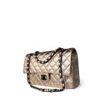 Gold Metallic Lambskin Quilted Classic Flap Medium Gold / Black - Image 2