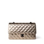 Gold Metallic Lambskin Quilted Classic Flap Medium Gold / Black - Image 3
