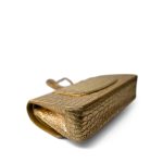 Metallic Calfskin Crocodile Embossed Classic Flap Medium Antique Gold Hardware - Image 2