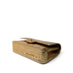 Metallic Calfskin Crocodile Embossed Classic Flap Medium Antique Gold Hardware - Image 3