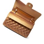 Metallic Gold Iridescent Calfskin Quilted Classic Flap Medium Aged Gold Hardware - Image 10