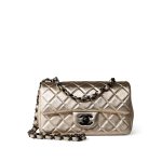 Metallic Gold Lambskin Quilted Mini Rectangular Flap - Image 2