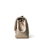 Metallic Gold Lambskin Quilted Mini Rectangular Flap - Image 5