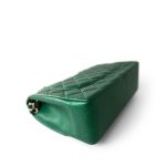 18S Emerald Green Caviar Quilted Jumbo Classic Flap Light Gold Hardware - Image 5