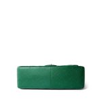18S Emerald Green Caviar Quilted Jumbo Classic Flap Light Gold Hardware - Image 9