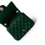 18S Emerald Green Mini Square Single Flap Light Gold Hardware - Image 7