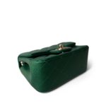 18S Emerald Green Mini Square Single Flap Light Gold Hardware - Image 6