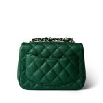 18S Emerald Green Mini Square Single Flap Light Gold Hardware - Image 3