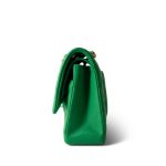 20S Green Lambskin Quilted Classic Flap Medium Light Gold Hardware - Image 2